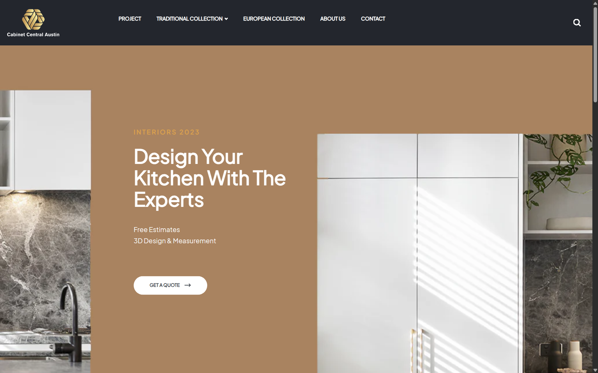 Cabinet Central Austin homepage screenshot